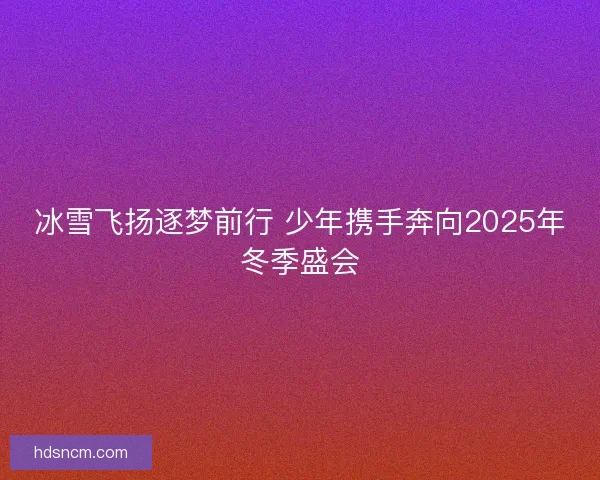 冰雪飞扬逐梦前行 少年携手奔向2025年冬季盛会 冰雪飞扬逐梦前行 少年携手奔向2025年冬季盛会