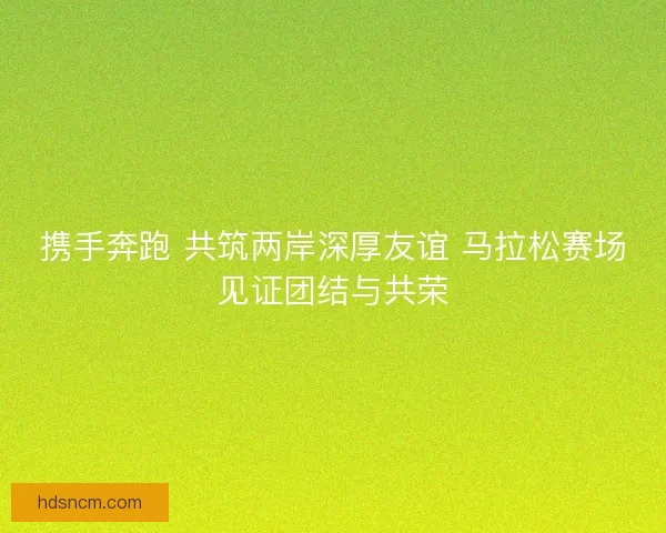携手奔跑 共筑两岸深厚友谊 马拉松赛场见证团结与共荣 携手奔跑 共筑两岸深厚友谊 马拉松赛场见证团结与共荣